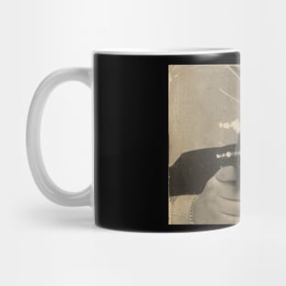 Fat Nick Smiling Holding Gun Mug